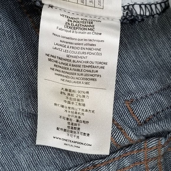 ONE x One Teaspoon Denim Shorts Womens Harlets High Rise Twisted Cuff Hem Sz 24 - Picture 8 of 13